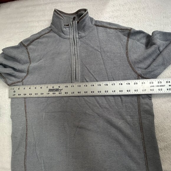 Tommy Bahama Jeans Mens 1/4-Zip Mock Neck Pullover Sweater Gray Knit Casual - Picture 6 of 7
